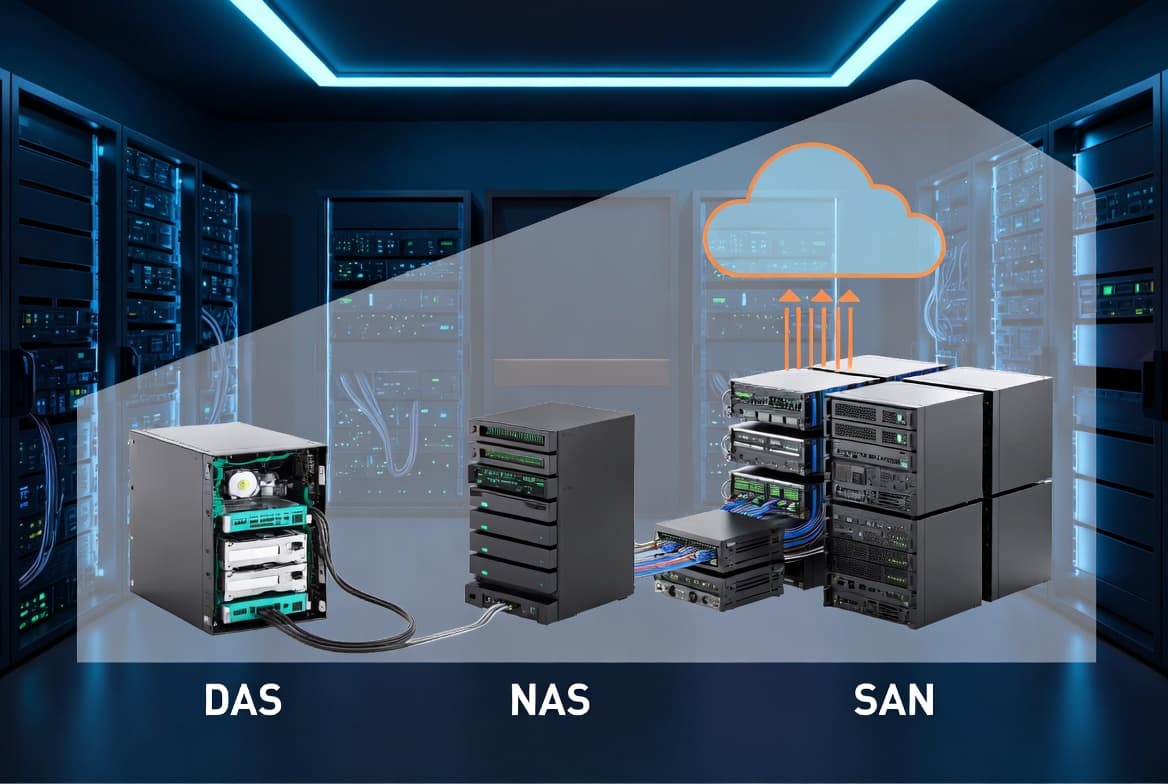 DAS, NAS, and SAN Explained: Storage Architectures for IT Pros