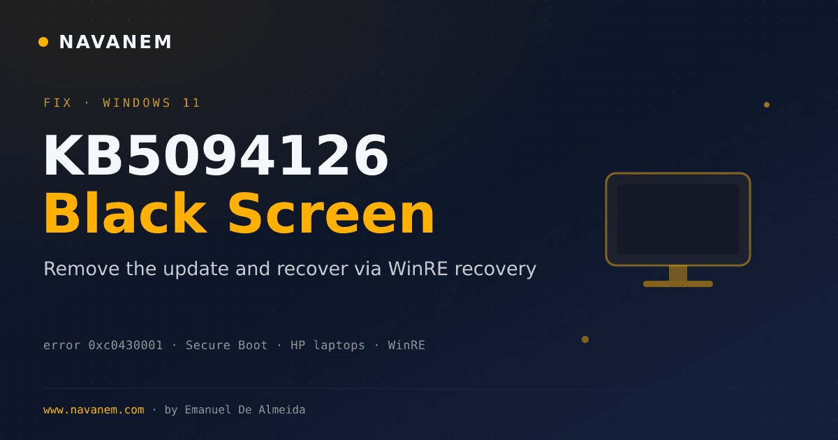 Fix KB5094126 Black Screen on Windows 11
