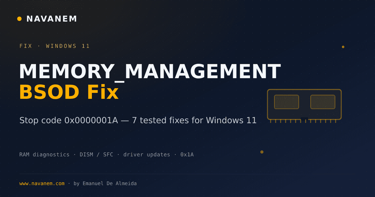 Fix MEMORY_MANAGEMENT BSOD: 7 Proven Windows 11 Fixes