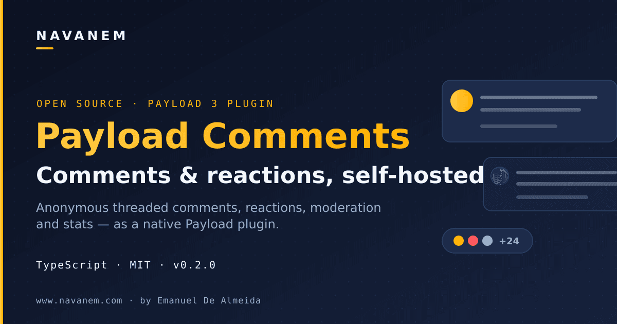 Payload Comments — open-source comments and reactions plugin for Payload 3