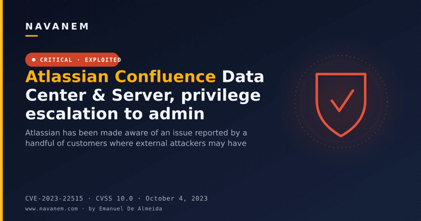 Atlassian Confluence Data Center & Server, privilege escalation to admin