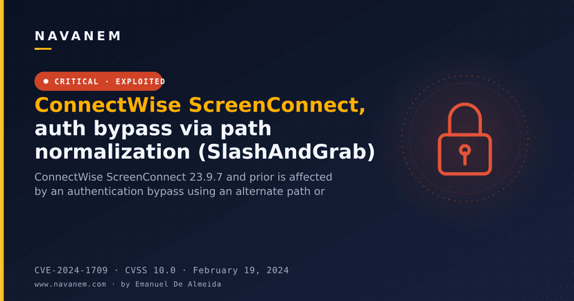 ConnectWise ScreenConnect, auth bypass via path normalization (SlashAndGrab)