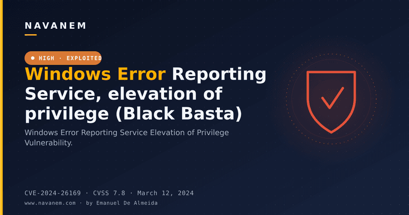 Windows Error Reporting Service, elevation of privilege (Black Basta)