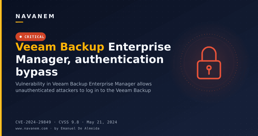 Veeam Backup Enterprise Manager, authentication bypass
