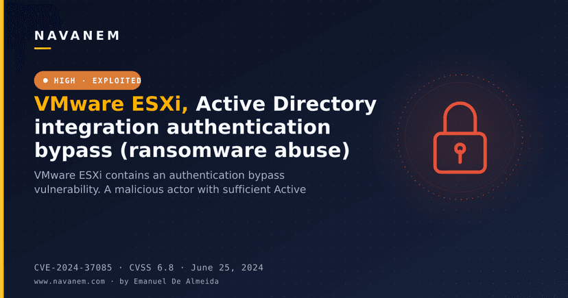 VMware ESXi, Active Directory integration authentication bypass (ransomware abuse)