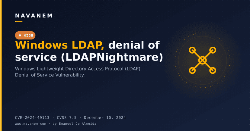 Windows LDAP, denial of service (LDAPNightmare)