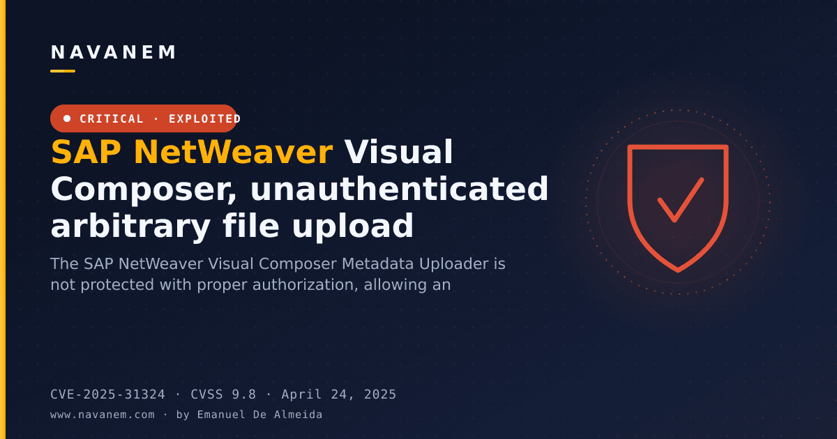 SAP NetWeaver Visual Composer, unauthenticated arbitrary file upload