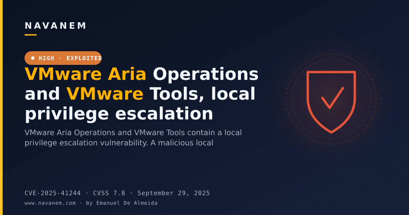 VMware Aria Operations and VMware Tools, local privilege escalation