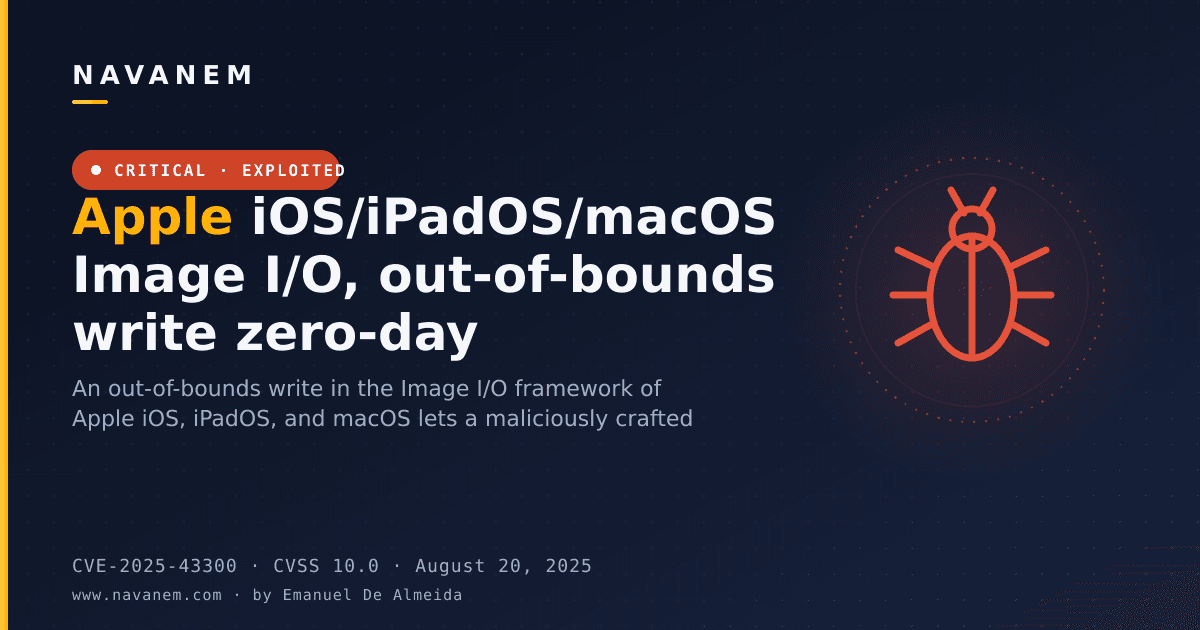 Apple iOS/iPadOS/macOS Image I/O, out-of-bounds write zero-day