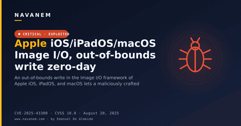Apple iOS/iPadOS/macOS Image I/O, out-of-bounds write zero-day