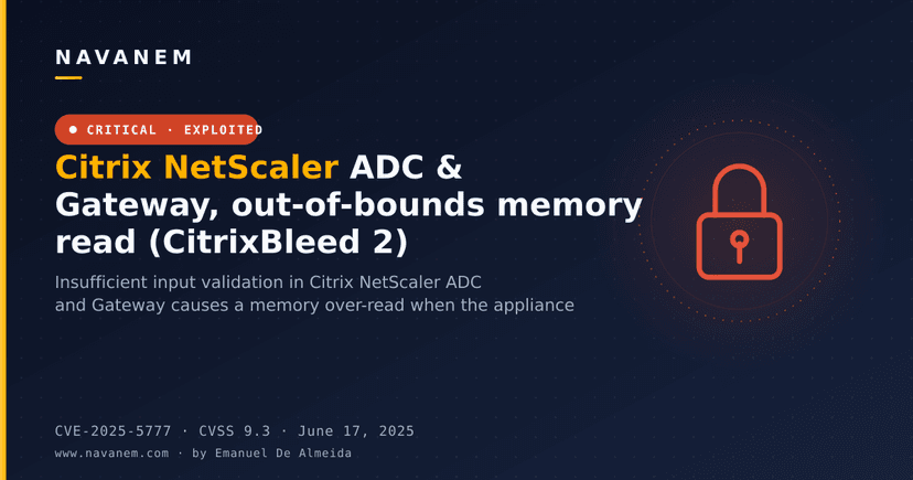 Citrix NetScaler ADC & Gateway, out-of-bounds memory read (CitrixBleed 2)