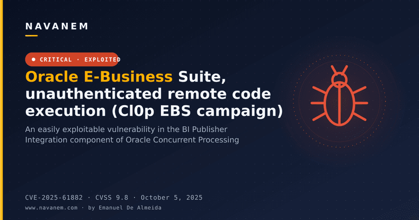 Oracle E-Business Suite, unauthenticated remote code execution (Cl0p EBS campaign)
