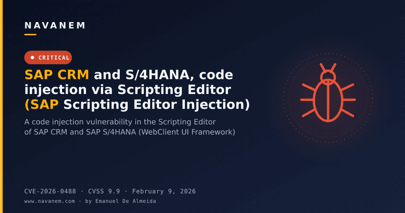 SAP CRM and S/4HANA, code injection via Scripting Editor (SAP Scripting Editor Injection)