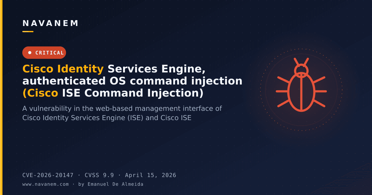 Cisco Identity Services Engine, authenticated OS command injection (Cisco ISE Command Injection)