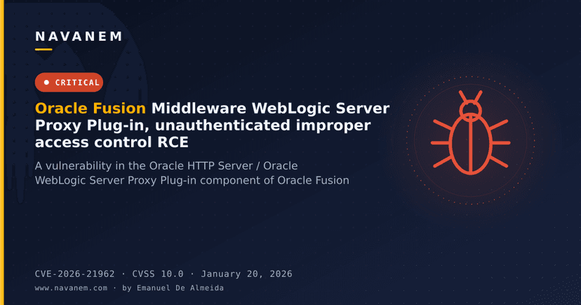 Oracle Fusion Middleware WebLogic Server Proxy Plug-in, unauthenticated improper access control RCE