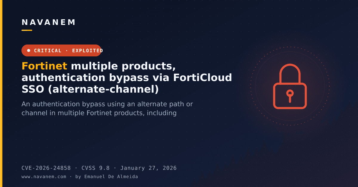 Fortinet multiple products, authentication bypass via FortiCloud SSO (alternate-channel)