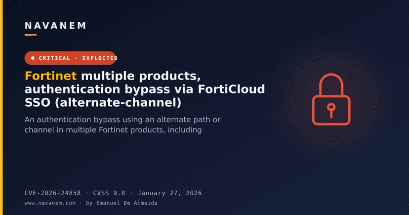 Fortinet multiple products, authentication bypass via FortiCloud SSO (alternate-channel)