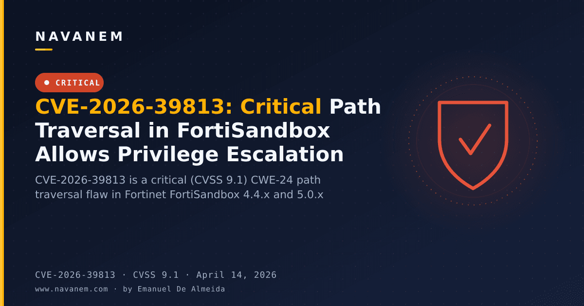 CVE-2026-39813: Critical Path Traversal in FortiSandbox Allows Privilege Escalation
