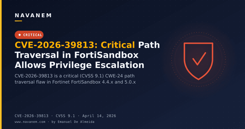 CVE-2026-39813: Critical Path Traversal in FortiSandbox Allows Privilege Escalation