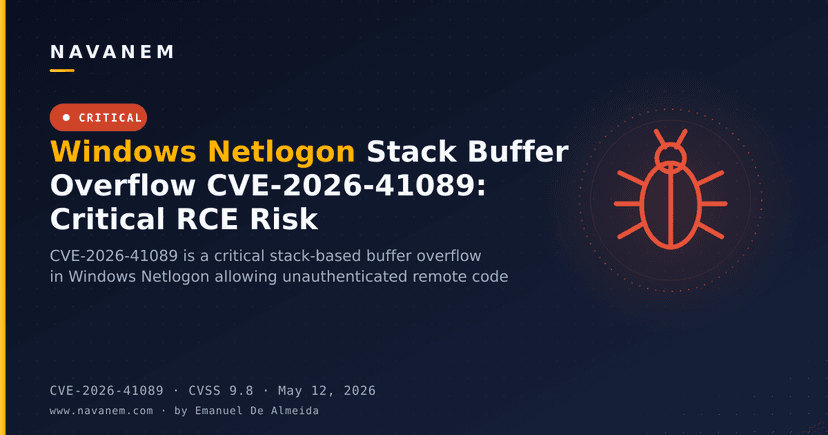 Windows Netlogon Stack Buffer Overflow CVE-2026-41089: Critical RCE Risk