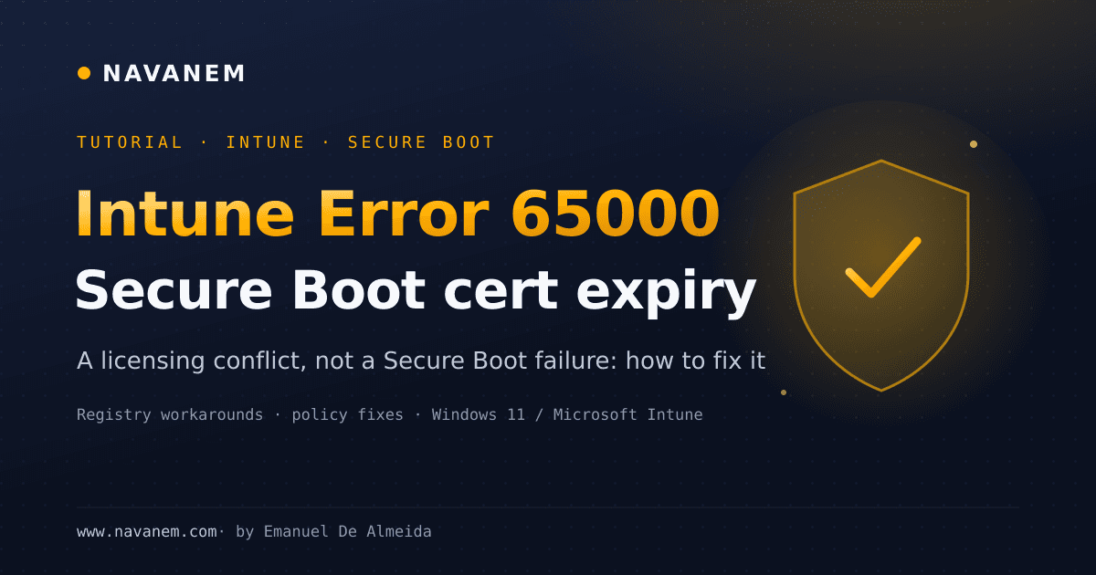 Fix Intune Error 65000 Secure Boot certificate expiry tutorial cover