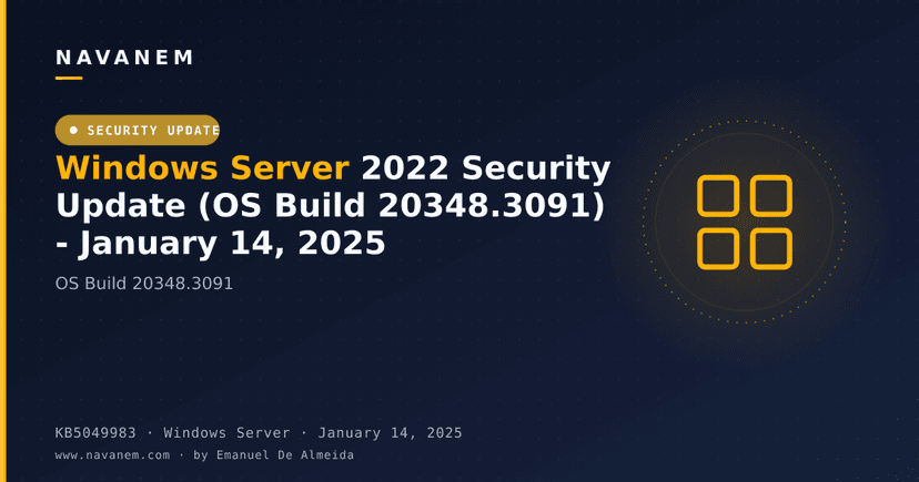 KB5049983: Windows Server 2022 Security Update (OS Build 20348.3091) - January 14, 2025