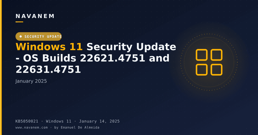 KB5050021: Windows 11 Security Update - OS Builds 22621.4751 and 22631.4751 (January 2025)