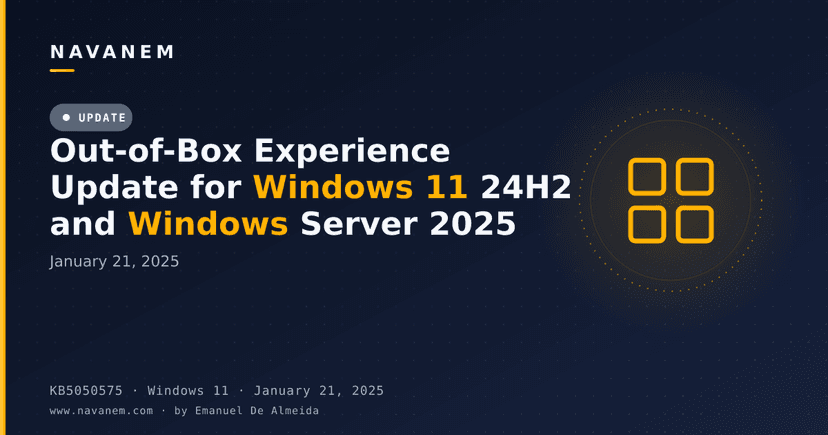 KB5050575: Out-of-Box Experience Update for Windows 11 24H2 and Windows Server 2025 (January 21, 2025)