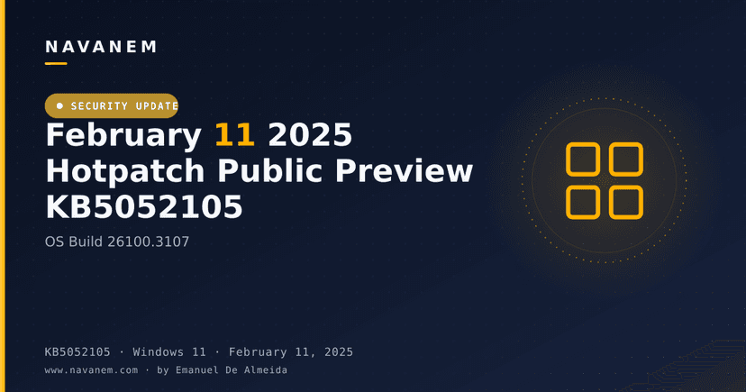 February 11 2025 Hotpatch Public Preview KB5052105 (OS Build 26100.3107)