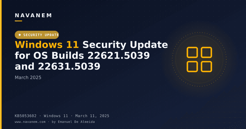KB5053602: Windows 11 Security Update for OS Builds 22621.5039 and 22631.5039 (March 2025)