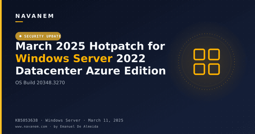 KB5053638: March 2025 Hotpatch for Windows Server 2022 Datacenter Azure Edition (OS Build 20348.3270)