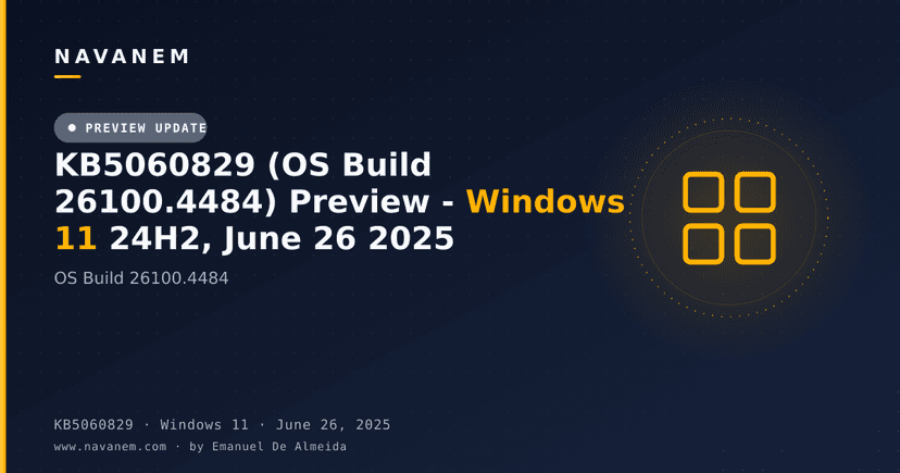 KB5060829 (OS Build 26100.4484) Preview - Windows 11 24H2, June 26 2025