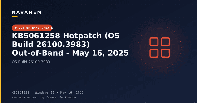 KB5061258 Hotpatch (OS Build 26100.3983) Out-of-Band - May 16, 2025