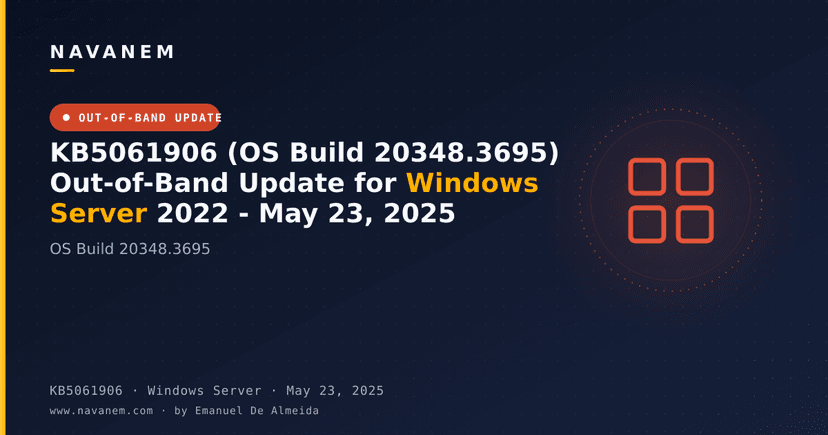 KB5061906 (OS Build 20348.3695) Out-of-Band Update for Windows Server 2022 - May 23, 2025