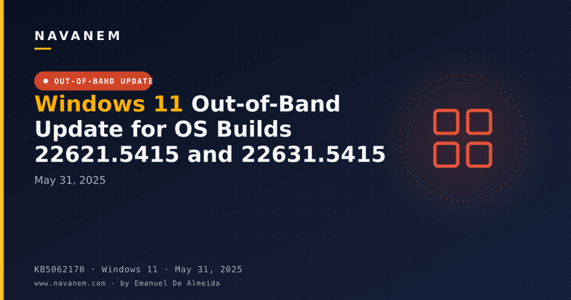 KB5062170: Windows 11 Out-of-Band Update for OS Builds 22621.5415 and 22631.5415 (May 31, 2025)