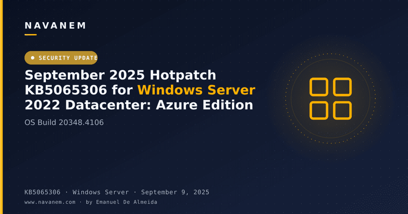 September 2025 Hotpatch KB5065306 for Windows Server 2022 Datacenter: Azure Edition (OS Build 20348.4106)