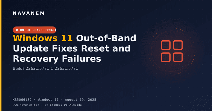 KB5066189: Windows 11 Out-of-Band Update Fixes Reset and Recovery Failures (Builds 22621.5771 & 22631.5771)