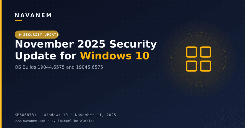 KB5068781: November 2025 Security Update for Windows 10 (OS Builds 19044.6575 and 19045.6575)