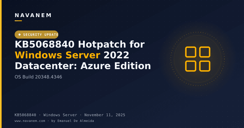KB5068840 Hotpatch for Windows Server 2022 Datacenter: Azure Edition (OS Build 20348.4346)