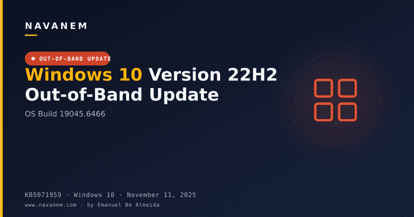 KB5071959: Windows 10 Version 22H2 Out-of-Band Update (OS Build 19045.6466)
