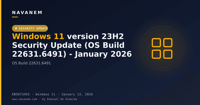 KB5073455: Windows 11 version 23H2 Security Update (OS Build 22631.6491) - January 2026