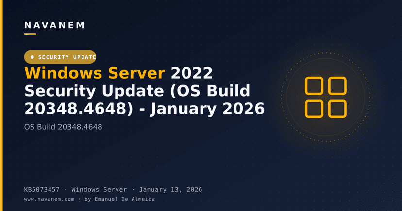 KB5073457: Windows Server 2022 Security Update (OS Build 20348.4648) - January 2026