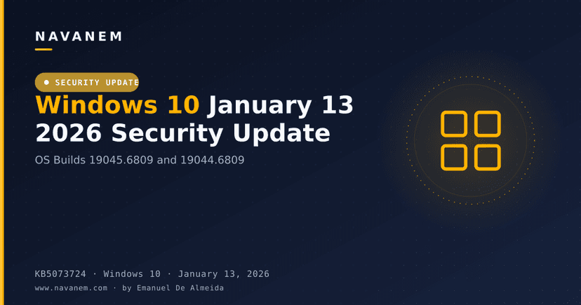 KB5073724: Windows 10 January 13 2026 Security Update (OS Builds 19045.6809 and 19044.6809)