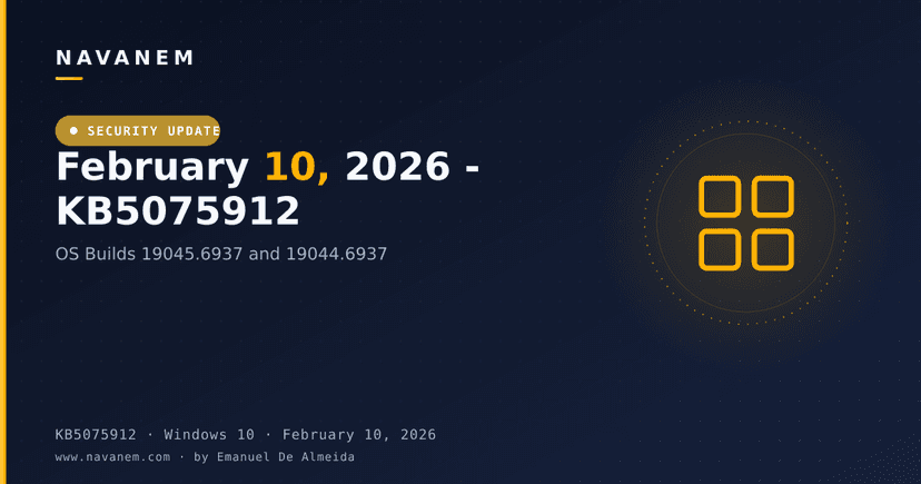 February 10, 2026 - KB5075912 (OS Builds 19045.6937 and 19044.6937)