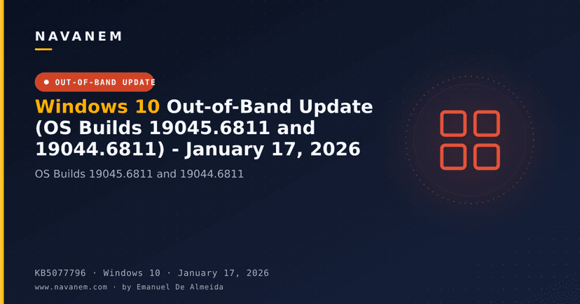 KB5077796: Windows 10 Out-of-Band Update (OS Builds 19045.6811 and 19044.6811) - January 17, 2026