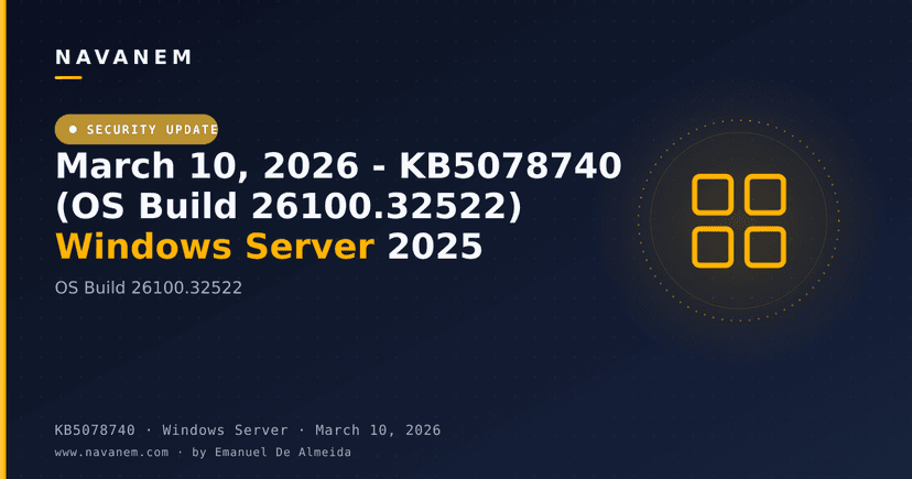 March 10, 2026 - KB5078740 (OS Build 26100.32522) Windows Server 2025