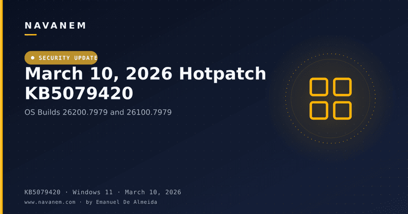 March 10, 2026 Hotpatch KB5079420 (OS Builds 26200.7979 and 26100.7979)