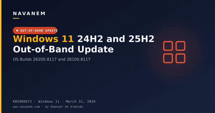 KB5086672: Windows 11 24H2 and 25H2 Out-of-Band Update (OS Builds 26200.8117 and 26100.8117)