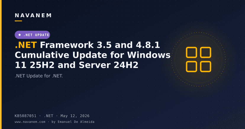 KB5087051: .NET Framework 3.5 and 4.8.1 Cumulative Update for Windows 11 25H2 and Server 24H2