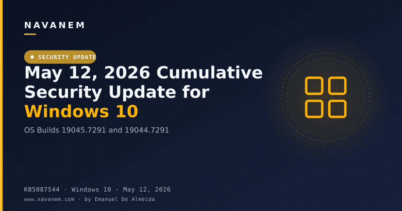 KB5087544: May 12, 2026 Cumulative Security Update for Windows 10 (OS Builds 19045.7291 and 19044.7291)
